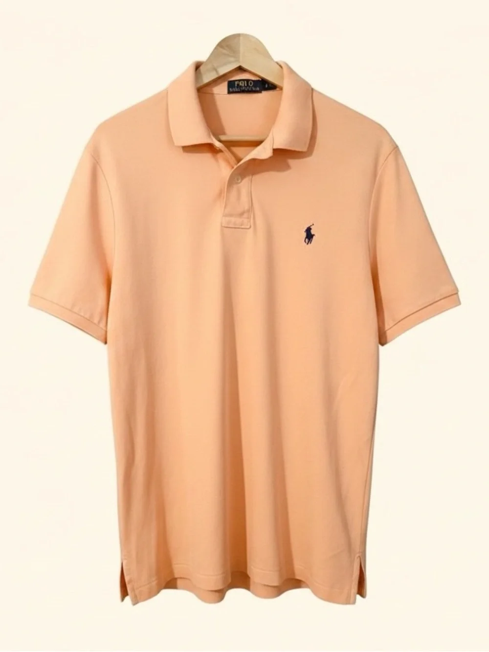 Polo by Ralph Lauren Peach Short Sleeve Classic Golf Polo Shirt Navy Pony Logo